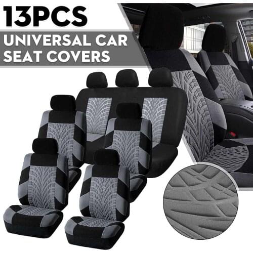 13pcs Universal 7 Seat Auto Automobiles Seat Covers Car Seat Covers Protector Pad Cushion Front Rear Van Truck SUV