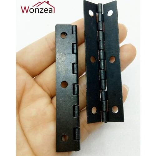 2pcs/lot 75x24mm Black Long Box Hinge Iron hinge for Jewelry Chest Box Furniture Hinge