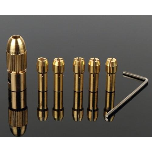 7pcs/set Micro Tool 1.0mm-3.0mm Brass Drill Chuck With Drill Holder And Mini Wrench for Dremel Rotary Tool Accessories