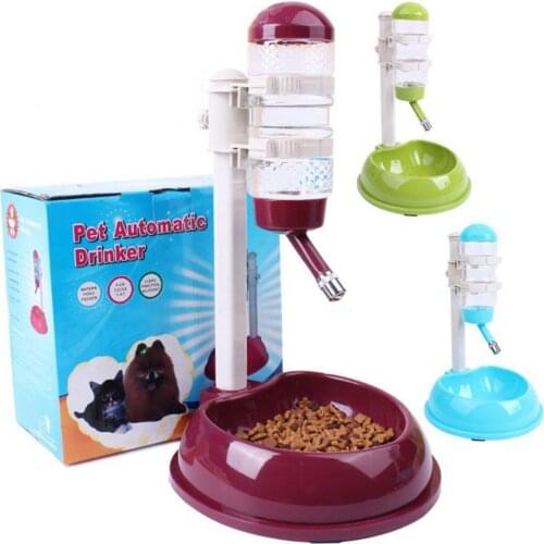 HobbyLane 500ml Pet Automatic Drinker Stand Water Dispenser Feeder Food Bowl Cat Dog Feeding Conditioner