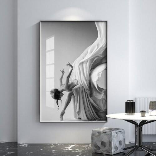 Ballet Canvases for Modern Dance Children and Figurative Art Paintings for Black and White Walls for Living Room Bedroom Anime