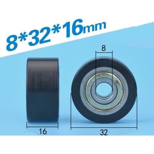 Free Shipping 10PCS 8*32*16 flat type PA nylon bearing roller 628zz bearing wheel double ball bearing wheel