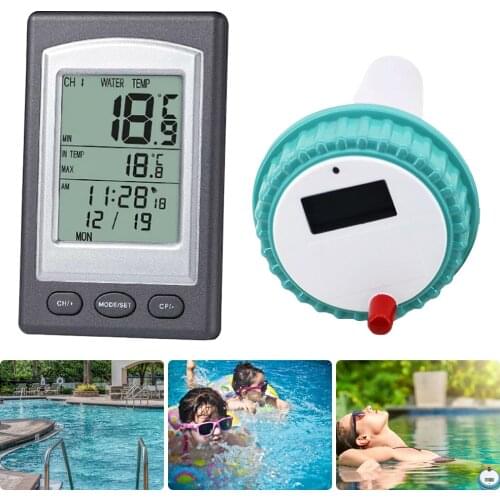 Wireless Swimming Pool Thermometer Floating Thermometer 433 MHz Hot Tub Home Swim Temperature Meter Calendar Alarm Clock -40~60C