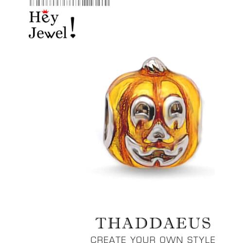 Beads Halloween Pumpkin , Silver Fits Bracelet Europe Necklace European DIY Bijoux Jewelry Accessorie Gift For Women