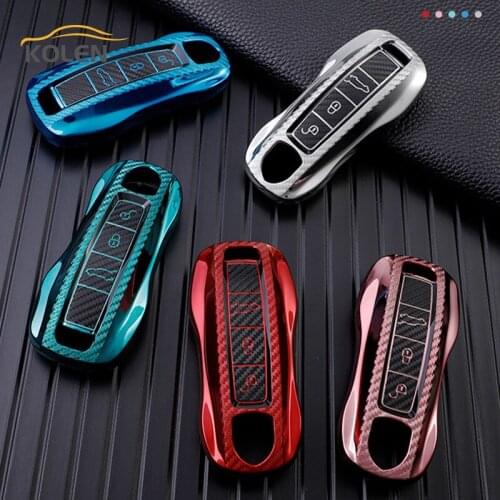 Carbon Fiber TPU Car Smart Key Case Cover For Porsche Cayenne 911 996 Panamera Macan Boxster 986 987 Holder Shell Fob Keyless