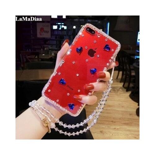 Luxury Love Heart Diamond Glitter Phone Cases For iPhone 12 11 Pro MAX X XR XS MAX 7 8 6SPlus Ultrathin Soft Crystal Clear Cover