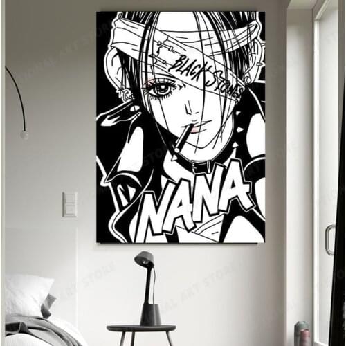 Black White Nana Anime Home Decor Canvas Posters and Prints Decoration Art Wall Pictures Living Room Painting