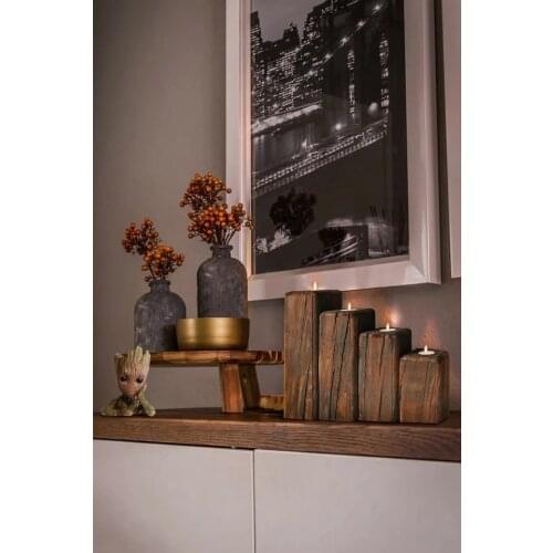 Grootland of Decorative Wooden Candlestick Candle Holdermotorcycle accessories Car stickers motocross Vespa