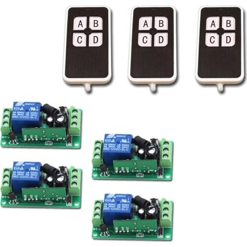 DC 9V 12V 24V Wireless Remote Control Switch 1CH 10A Relay receiver Remote Switch Systerm 315/433MHZ