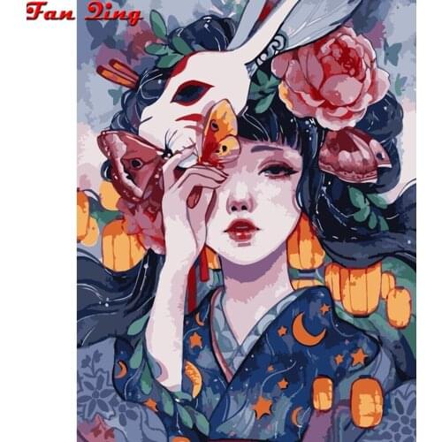 Diy Diamond Painting Cross Stitch Handcraft Flower Butterfly Girl Resin Diamond Embroidery Needlework Mosaics Rhinestones Kits