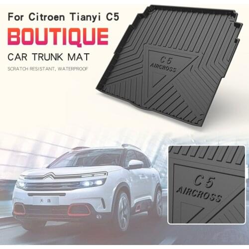 For Citroen Aircross C5 2017-2019 Boot Mat Rear Trunk Liner Cargo Floor Tray Carpet Mud Kick Protector Car Accessories