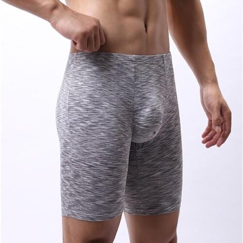 Men Long Boxer Shorts Sexy Bugle Pouch Underwear Boxershorts Calzoncillos Plus Size Underpants Slip Homme Panties Cueca Trunks