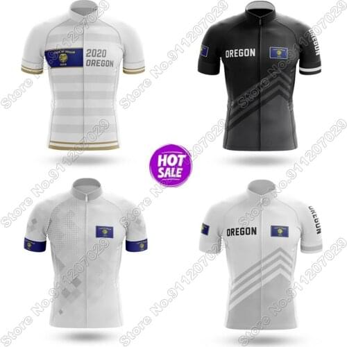 Oregon State 2021 Cycling Jersey Short Sleeve Summer Cycling Clothing Men Road Bike Shirts Bicycle Tops MTB Wear Uniform