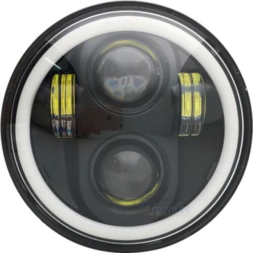 5.75 inch Black LED Headlight Halo Ring High /Low Beam Motorcycle 5 3/4" DRL for Yamaha Bolt Raider Stryker SCR950 Warrior