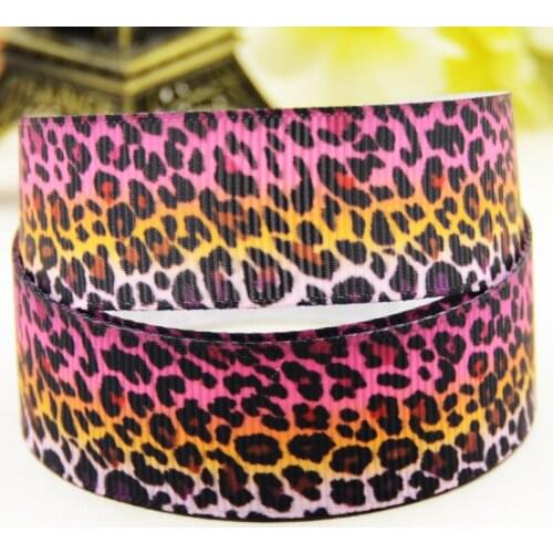22mm 25mm 38mm 75mm Leopard print Cartoon printed Grosgrain Ribbon party decoration 10 Yards X-03353