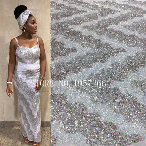 Sequins Lace Fabric Lace African Lace Fabric 2021 High Quality French Nigerian Tulle Lace Fabrics For Women Dress M35531