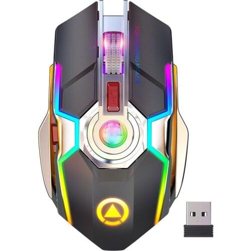 Ergonomic Wireless Gaming Mouse LED1600DPI Computer Rechargeable Mouse 7 Keys Gamer RGB Mice Silent Optical Mause With Backlight