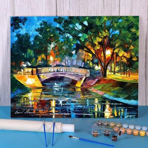 Purple Bridge Coloring By Numbers Painting Package Oil Paints 40*50 Picture By Numbers Photo Home Decor Adults Drawing