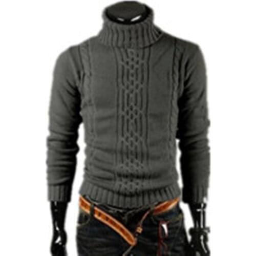 2020 Autumn And Winter New Mens Thick Warm Sweater Turtleneck Irregular Fashion Tide Models Fitted British Shipping M\l\xl\xxl