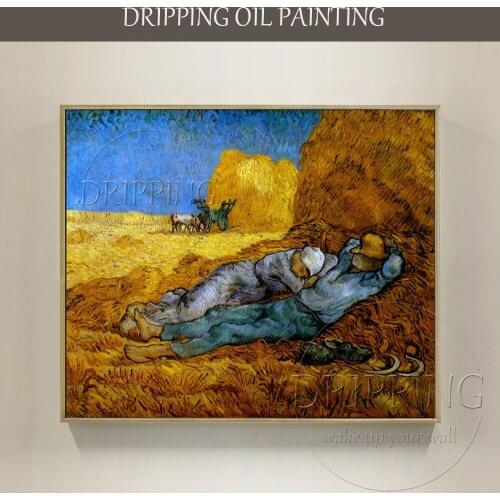 Excellent Artist Reproduction Van Gogh Oil Painting on Canvas High Quality Rest Work After Millet Oil Painting for Wall Decor