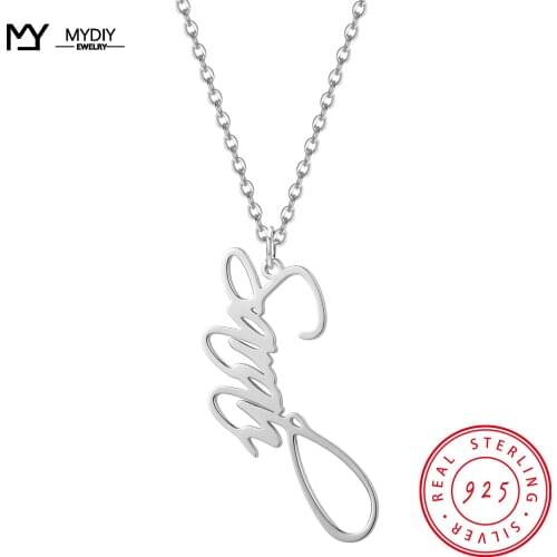 Custom Name Necklace Personalized 925 Sliver Necklaces For Women Man Customized Jewelry Girlfriend Gift