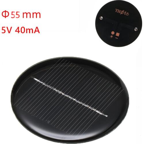 Solar Panel Power DIY 5V 40mA /2V 130mA Mini Polycrystalline Silicon Solar Cell Module Solar Panel Epoxy Board 56/50MM for Phone