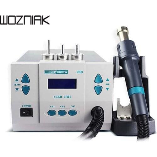 Quick 861DW Soldering Iron Rework Station Professional Digital Soldering Rework Station Hot Air Heat Gun Station Hot Air Rework