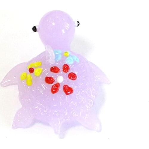 Hanging Sea Animal Mini Figurines Glass Pendant Kawaii Style Colorful Cute Turtle Craft Ornament Home Aquarium Decor Accessories