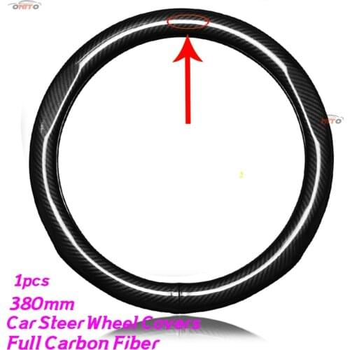 Full carbon fiber black 38CM Car Interior Accessory Car Steering Wheel Cover 380mm for jeep honda nissan toyota kia