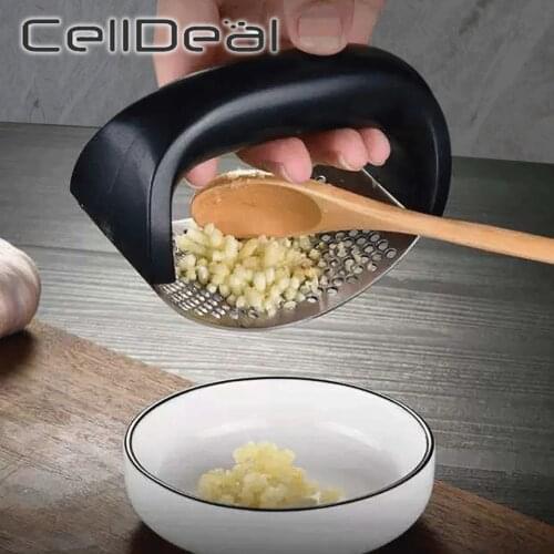 1 Pc Manual Garlic Press Stainless Steel Kitchen Presser Multi-function Household Device Garlic Grinding Chopper Cooking Tool
