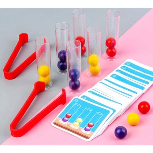Clip Beads Test Tube Toy Children Logic Concentration Fine Motor Training Game Montessori Teaching Aids Educational Toy for Kids