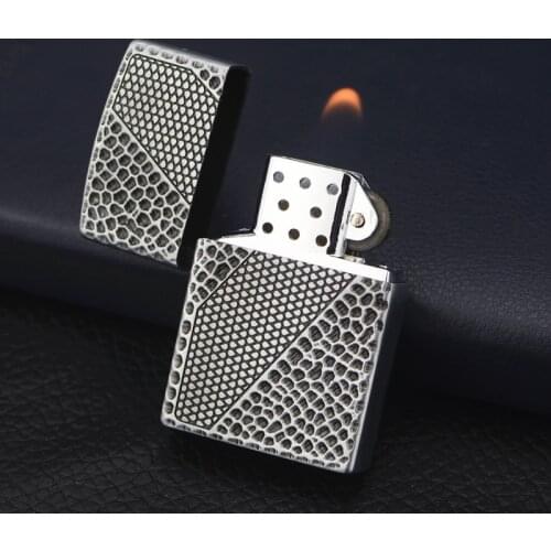 Grinding Wheel Open Flame Metal Gas Personality Creative Windproof Lighter Inflatable High-end Men’s Gift