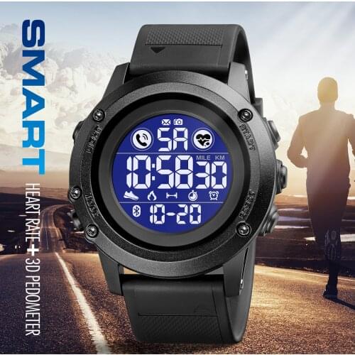 Skmei smartwatch heart rate monitoring bluetooth-compatible sport watches waterproof stopwatch men digital chrono clock male