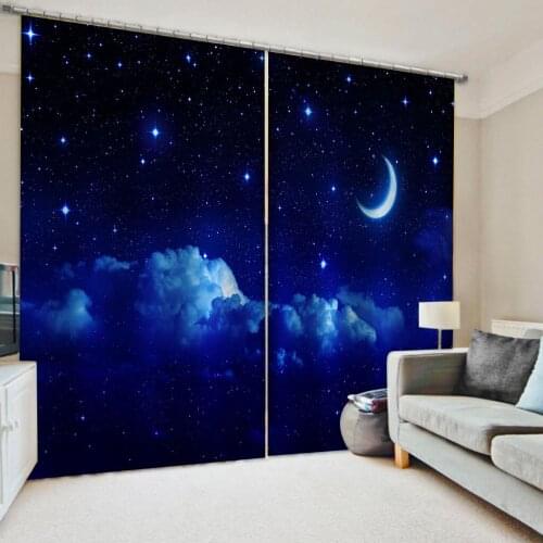 Modern Home Decoration Blackout 3D Curtain blue sky curtains 3D Window Curtains For Living Room Bedroom Customized size