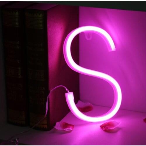 LED Letter Neon Light S Shaped Neon Light Sign Decorative Wall Light Decoration For Home Party Christmas Party