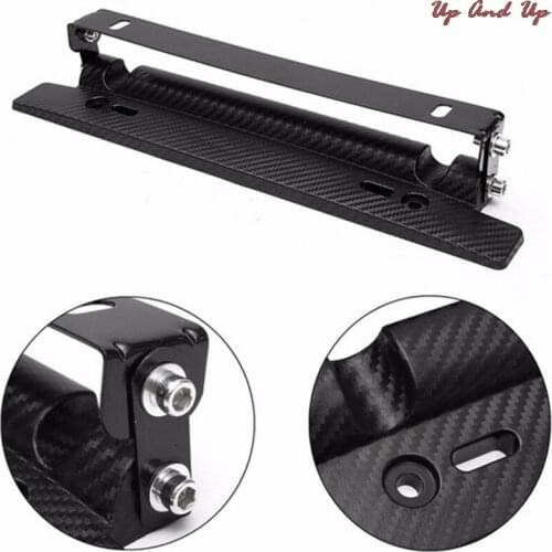 Universal Adjustable Car-styling Car License Plate Frame Holder Carbon Fiber Racing Number Plate Auto Mount Bracket