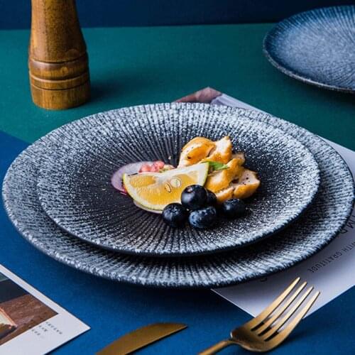 Dinner Plates Ceramics Tableware Japanese Style Fruit Salad Steak Food Plates Dishes Kitchen Accessories Home Porcelain Tray