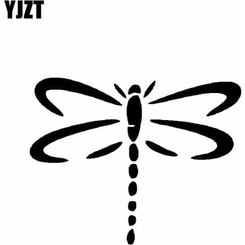 YJZT 12.7CM*9.9CM Dragonfly Vinyl Decal Car Sticker Butterfly Bug Nature Cute Black/Silver C19-0170