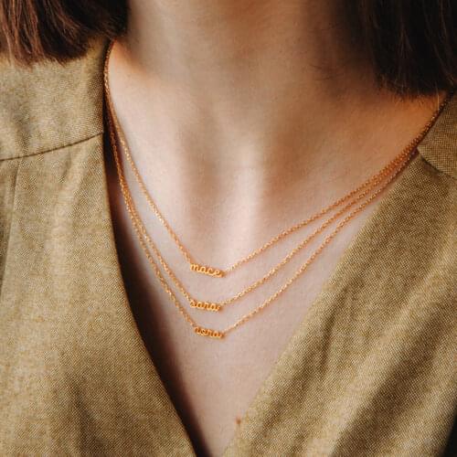 Minimalist Necklace For Women Personalized Custom Letter Name Pendant Necklace Stainless Steel Jewelry Gift For Girlfriend