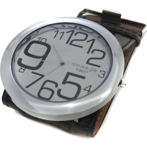 2019 Fashion Top Quality Womage Brand Big Dial Watch 8 Color Leather Strap Military Round Dial Quartz Wristwatches For Women Men