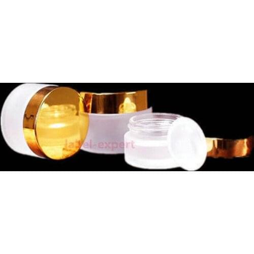 10PCS X 5g Frosted Glass Container Bottle Jar Matte Pot for Cosmetic Face Cream Sample Storage Home Use with Gasket