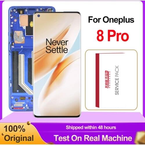100% Original 6.78" LCD For OnePlus 8 Pro AMOLED Display Touch Screen Digitizer Assembly For 1+8 Pro LCD Replacement