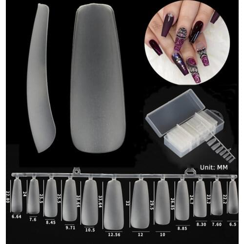 360pcs Ultra Thin Clear Full Cover False Nails Long Square Matte Coffin Fake Nail Salon Artificial Nail Art Tips DIY