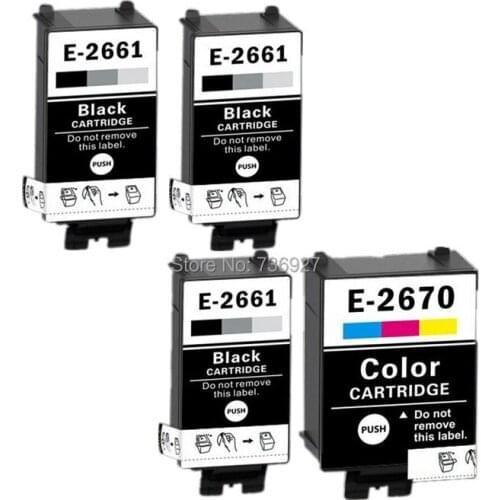 3BK+1C T2661 T2670 Compatible Ink Cartridges For Epson WorkForce WF-100W inkjet printer for European market