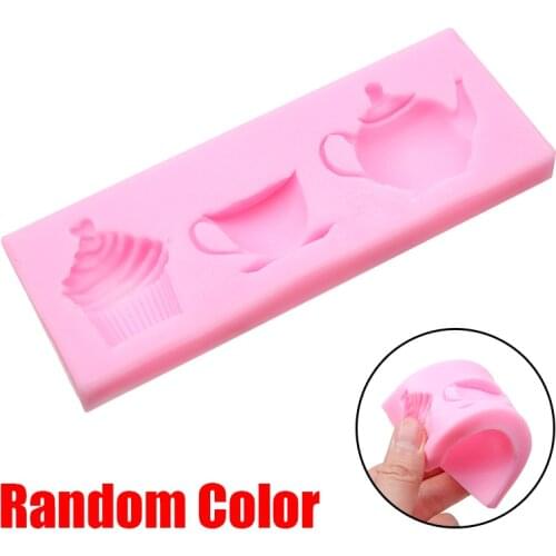 3D Teapot Cup Shape Cake Mold Silicone Fondant Cake Mold for DIY Chocolate Pastry Cake Decorating Moulds Kitchen Baking Tools