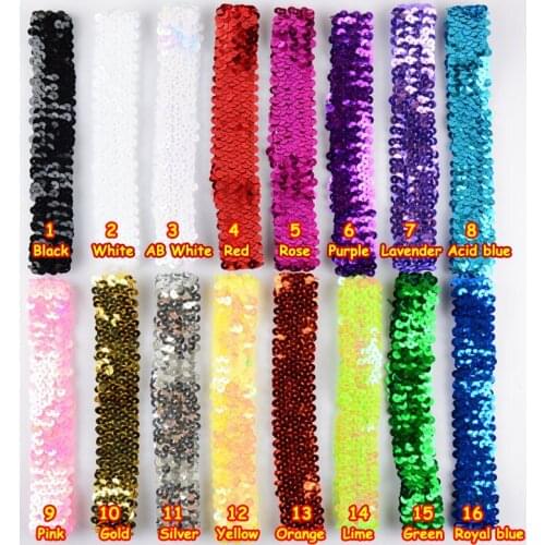60 pcs / lot , sequin headband , glitter headband for headband 16 colors