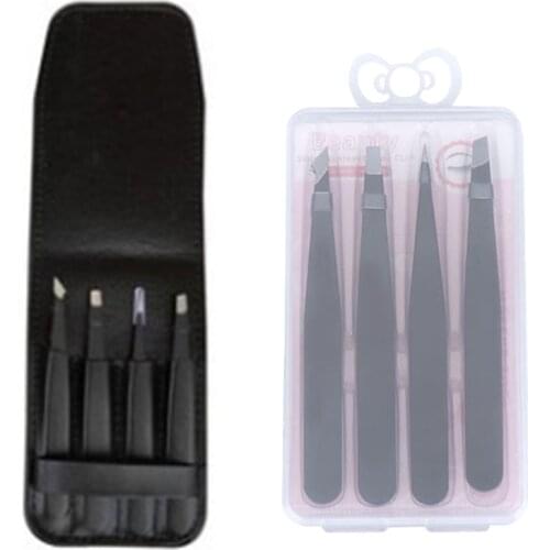 4Pcs Anti-static Stainless Steel Tweezers Tools Industrial Precision Straight Tweezers Repair Tools For Eyebrow DIY Tool