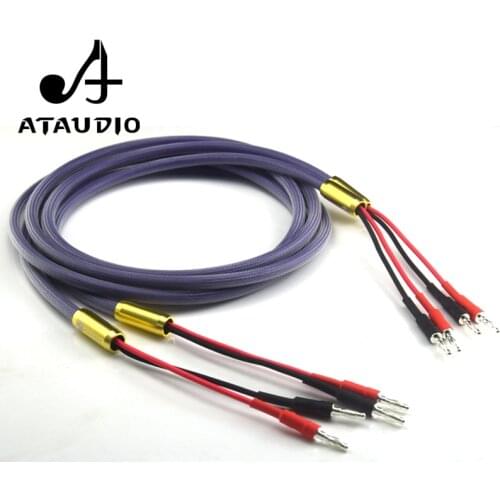 ATAUDIO Hifi Speaker Cable with Silver-plated Banana Jack 6N OFC Speaker wire