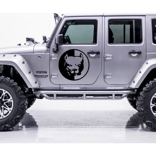 58cm x 58cm 2 x Pit Bull Dog Tool Box Graphics (one For Each Side) Car Sticker For Cars Side Door Puppy Vinyl Decal 8 Colors