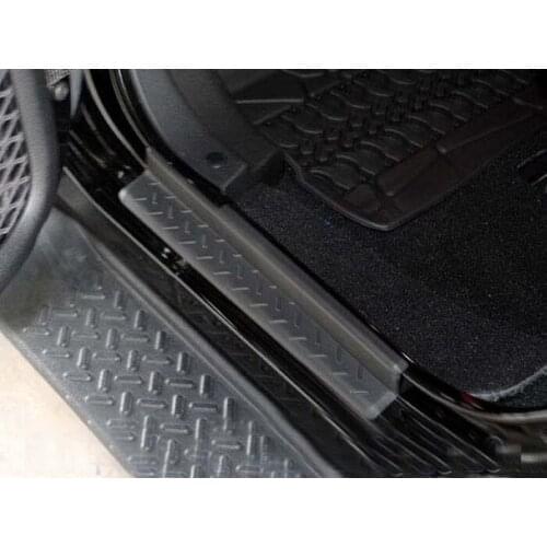 Black door sill / sills scuff plate for Jeep Wrangler JK 4 door 2007-2013